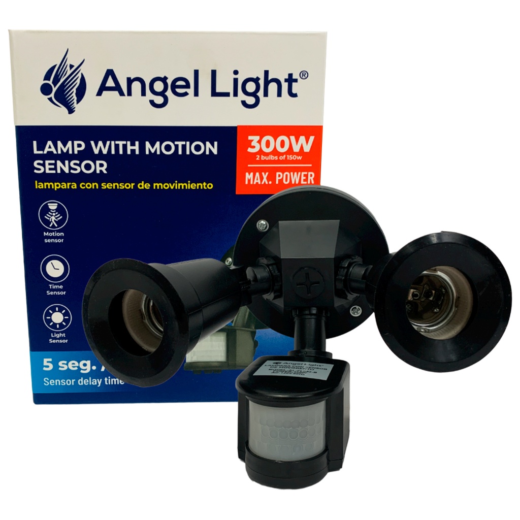 LAMPARA CON SENSOR DE MOVIMIENTO 300W NEGRO ANGEL LIGHT | Litani Import ...